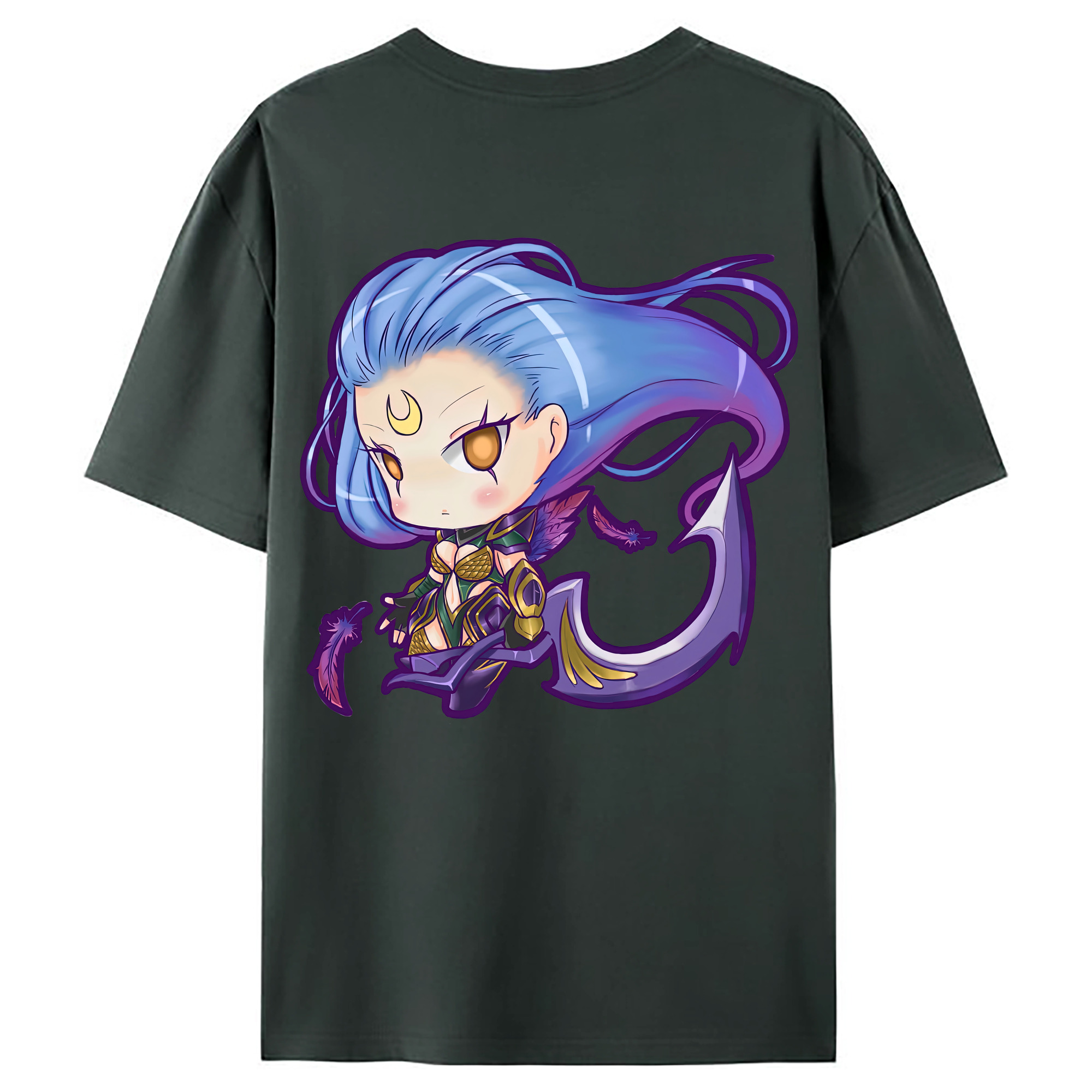 （画像用） リーグ・オブ・レジェンド League of Legends LOL 綿100％ メンズ半袖Tシャツ（バックプリント） 通気性